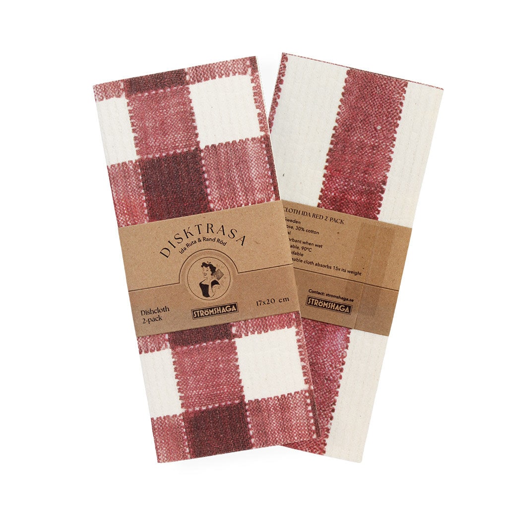 Panos de cozinha com riscas vermelhas / 2 unid.