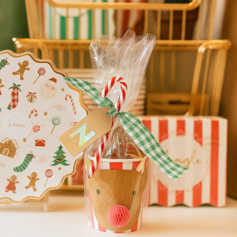 Glass surprise gifts Christmas Rudolf initial