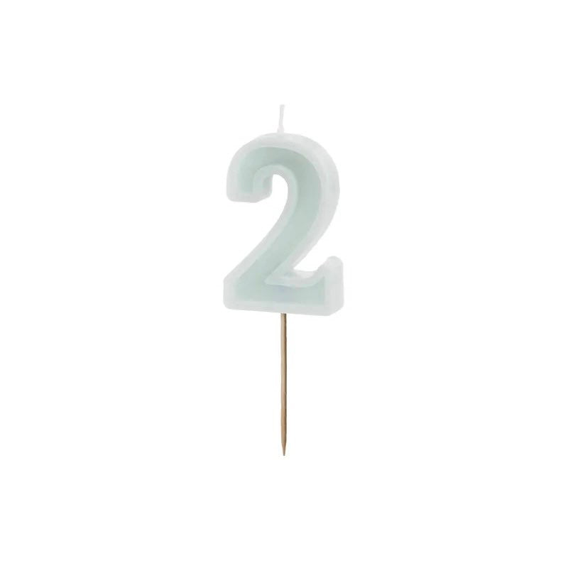 Mint number candles with basic border