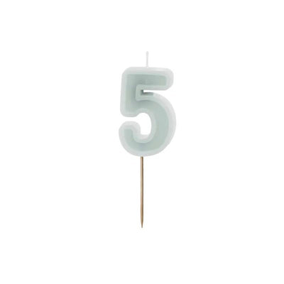 Mint number candles with basic border