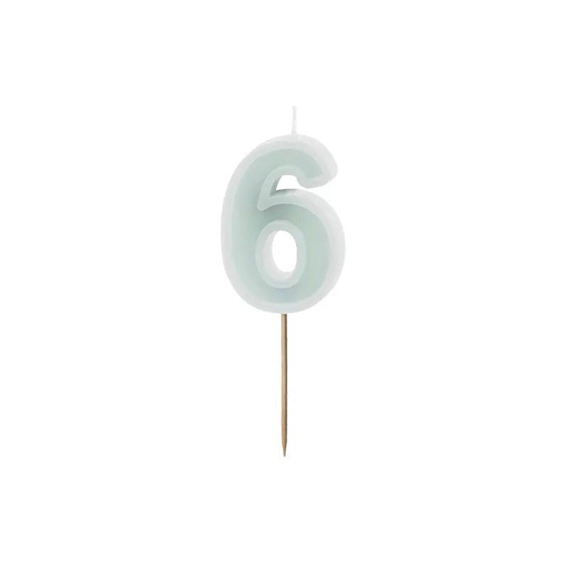 Mint number candles with basic border