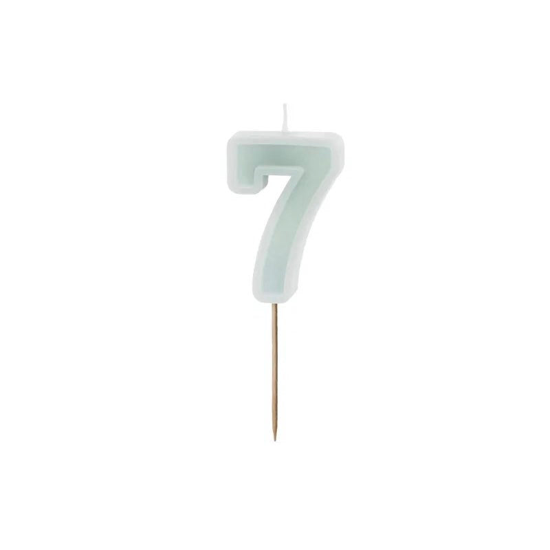 Mint number candles with basic border