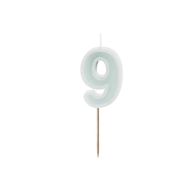 Mint number candles with basic border