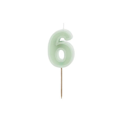 Green number candles with basic border