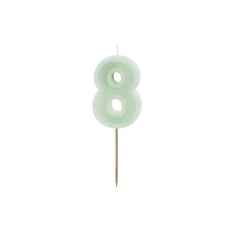 Green number candles with basic border