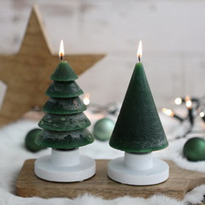 Velas verdes escuras para árvores de Natal