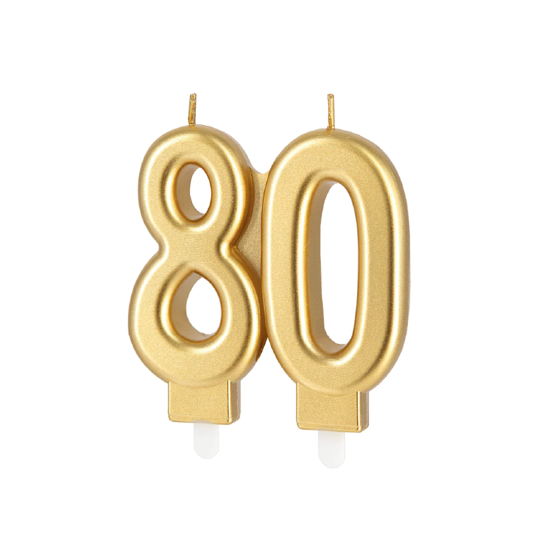 Vela número 80 dorada