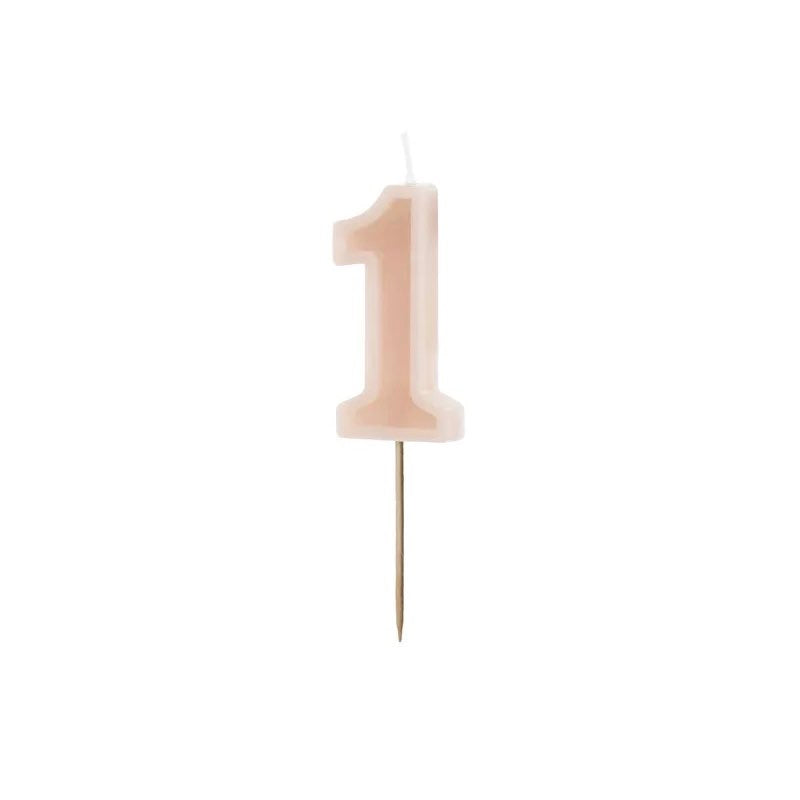 Dusty rose number candles with basic border