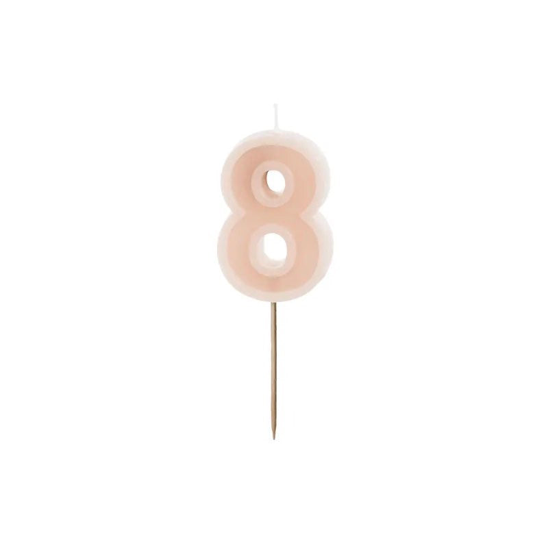 Dusty rose number candles with basic border