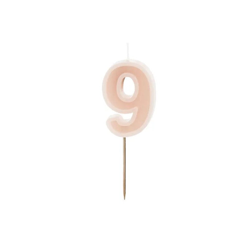 Dusty rose number candles with basic border