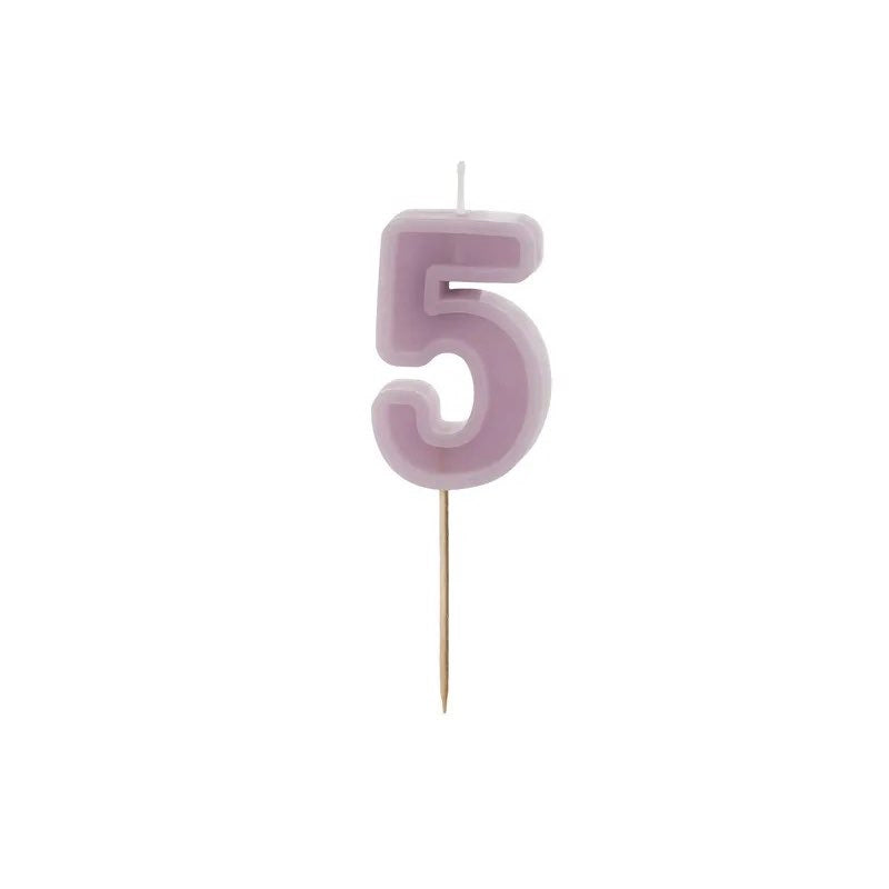 Violet number candles with basic border