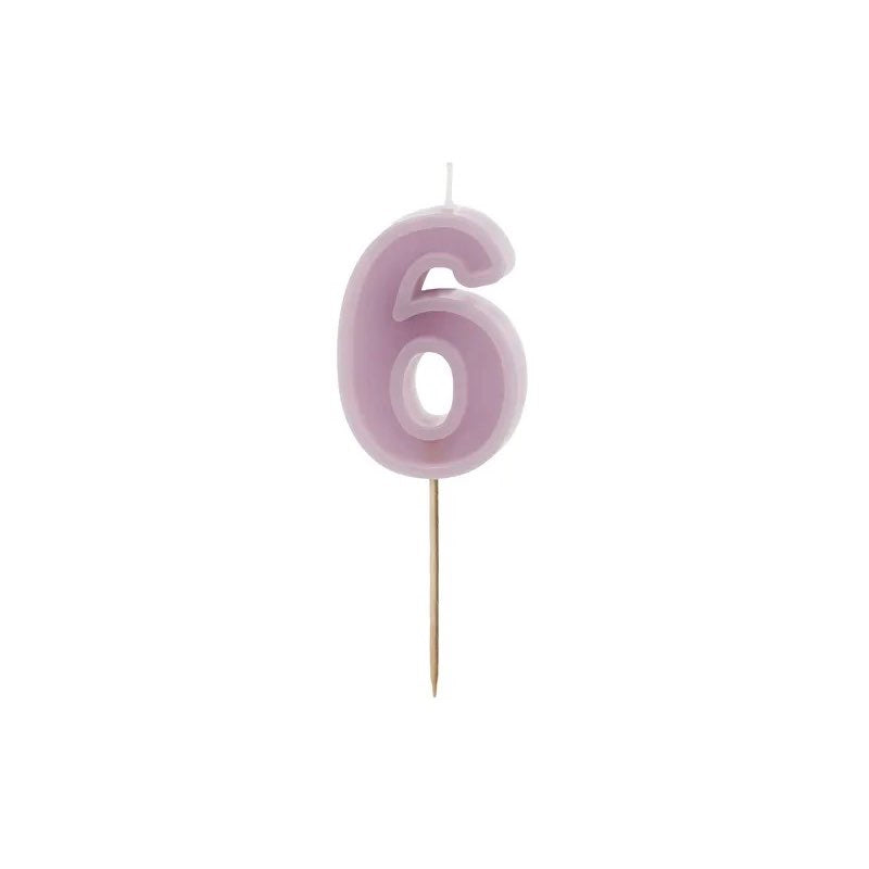 Violet number candles with basic border