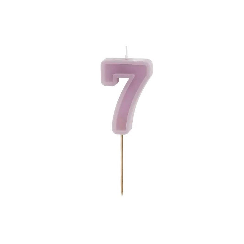 Violet number candles with basic border