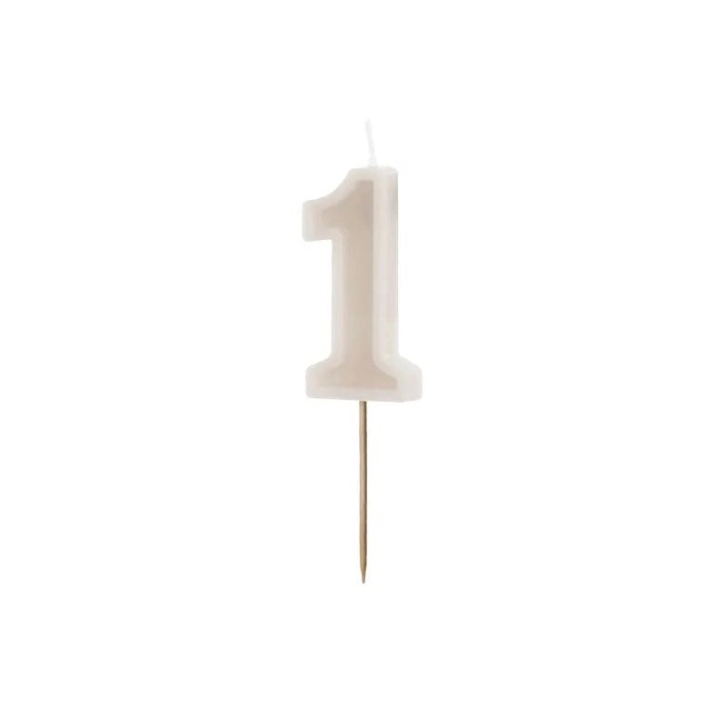 Stone number candles with basic border