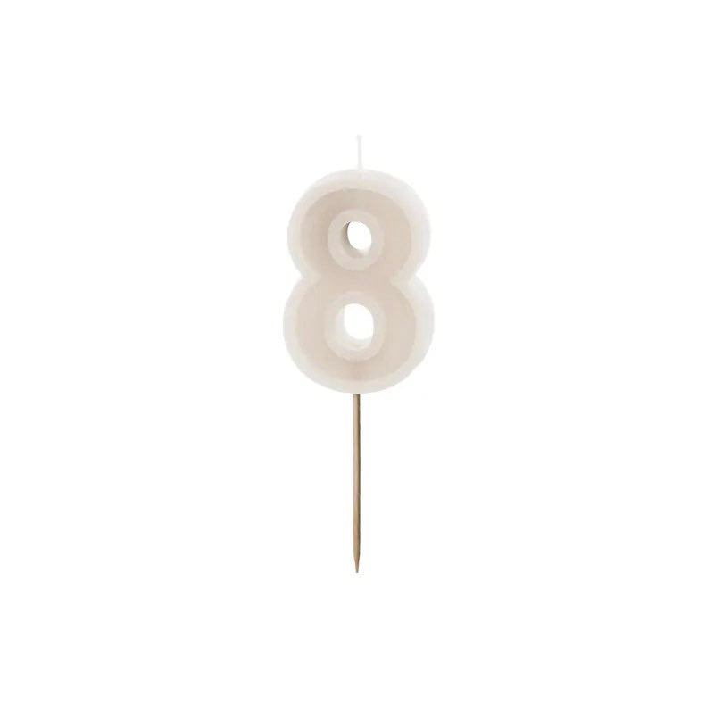 Stone number candles with basic border