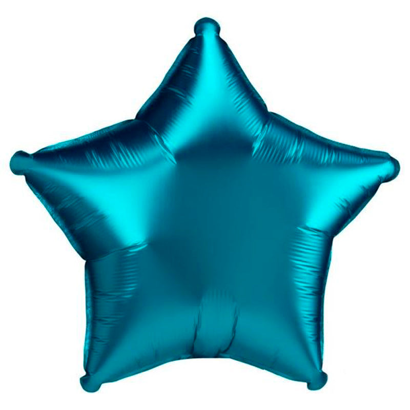 Satin aqua star Mylar balloon