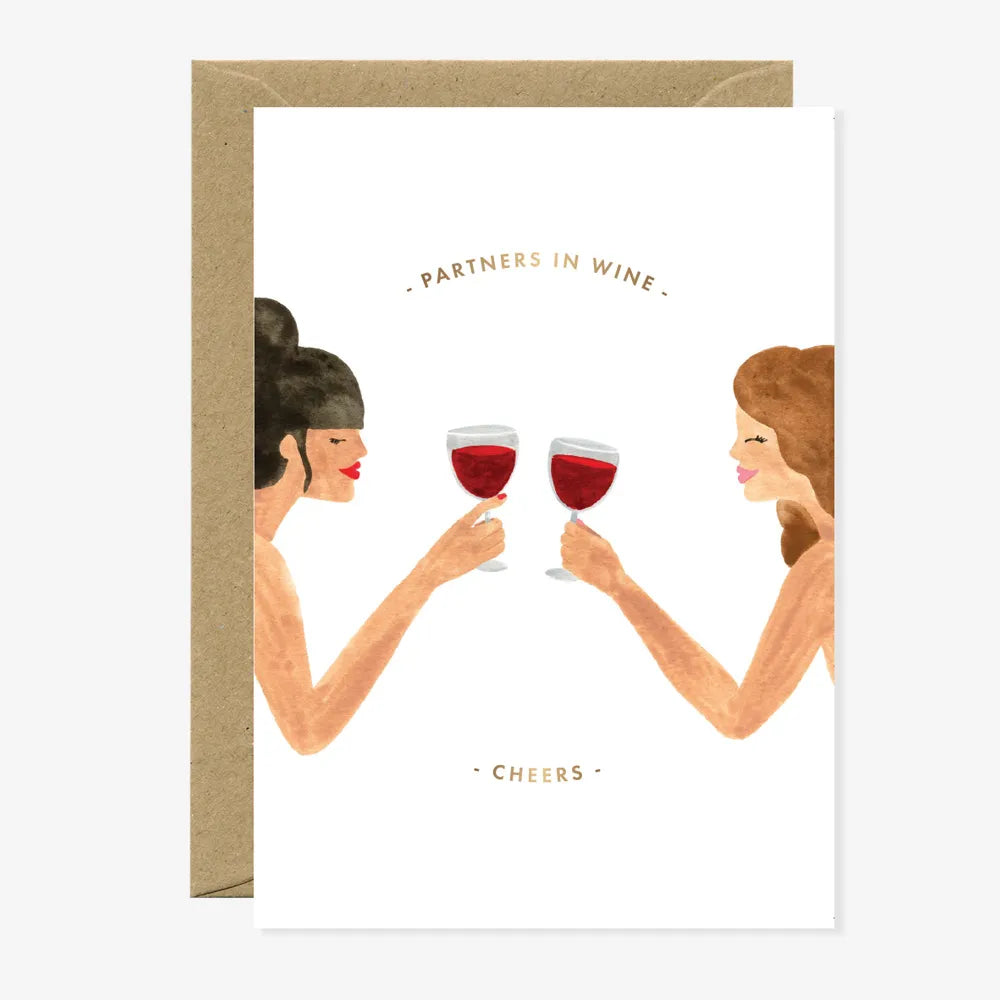 Greeting card Partners in wine