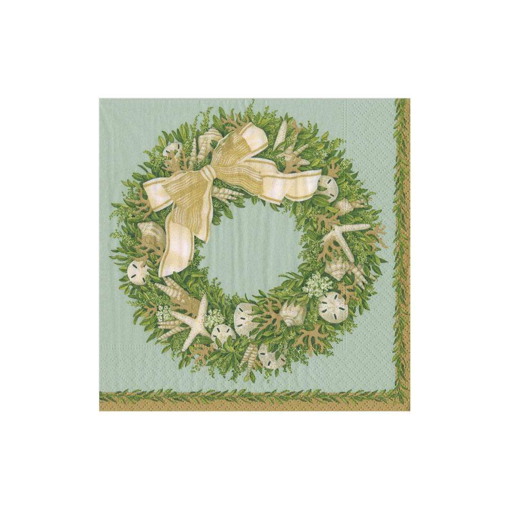 Blue Christmas wreath napkins / 20 pcs.