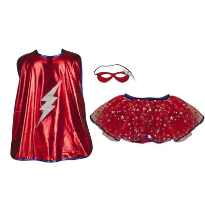 Superhero cape, mask and tutu costume