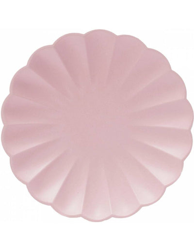 Basic eco compostable pink scalloped plate / 8 units.