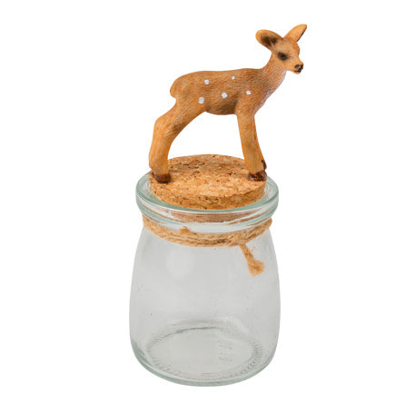 Deer glass jar