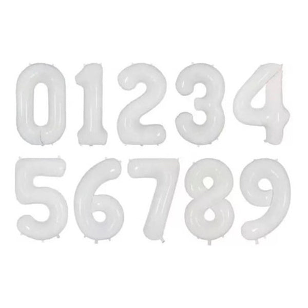 Foil balloon Numbers XL white basic