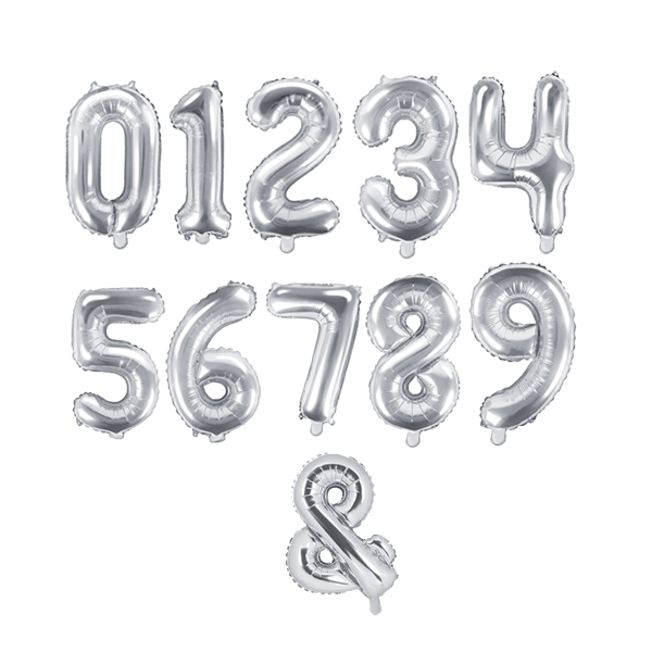 Silver Foil Number S Balloon