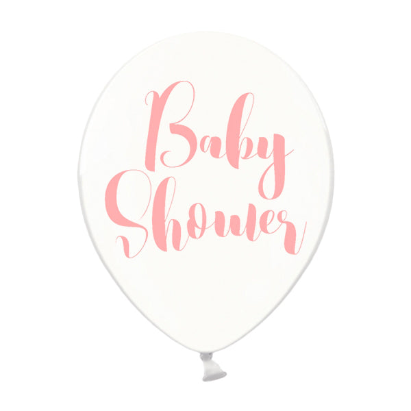 Transparent balloon Baby Shower pink / 2 pcs.