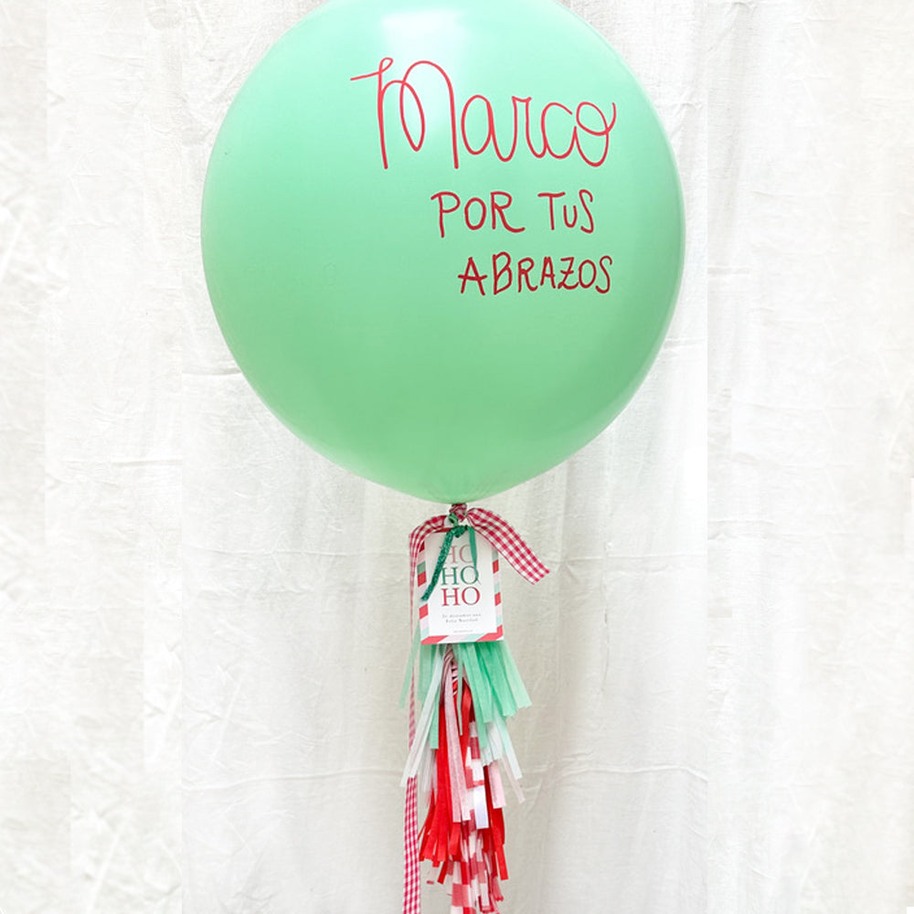 Balão de hortelã XL HOHOHO balão de grinalda premium insuflado com Hélio <br> (apenas Barcelona e Madrid)</br>