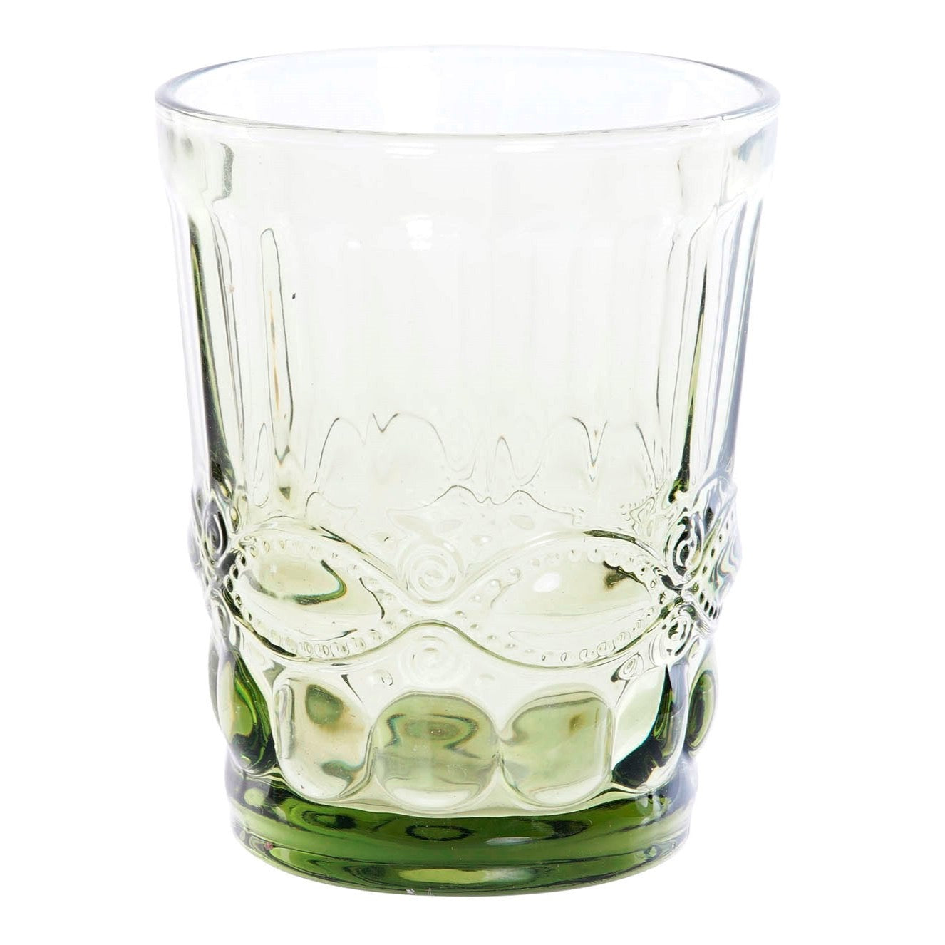 Green carved crystal glass