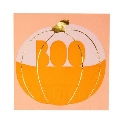 Halloween pumpkin Boo napkin / 16 pcs.