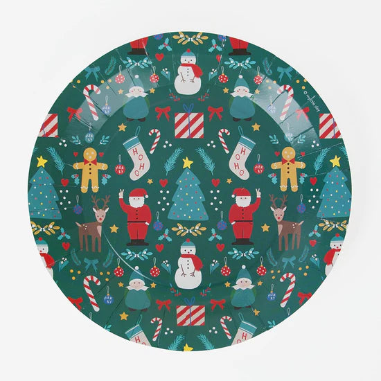 ECO Christmas printed plates / 8 pcs.
