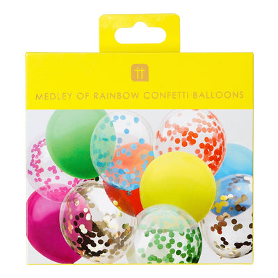 Multicolor confetti balloon kit / 12 units.