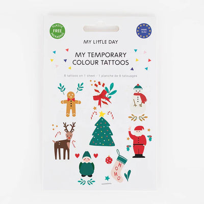 Tatuagem temporária com motivos de Natal