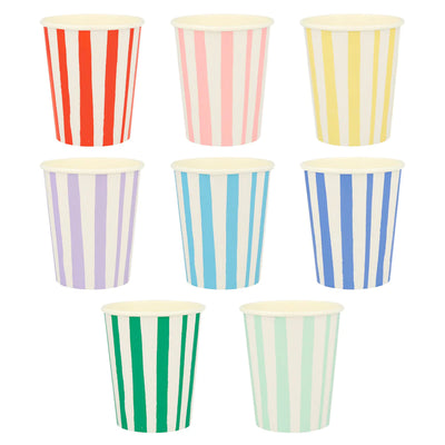 Strip mix multicolor cups / 8 pcs.