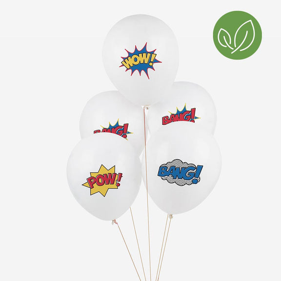 Balões Eco mix Super-heróis / 5 pcs.