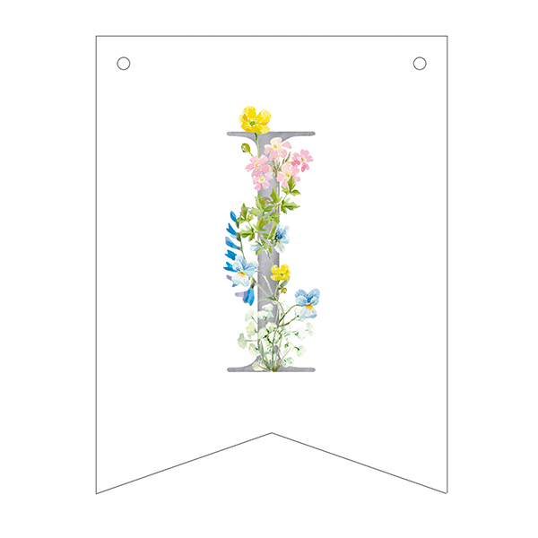Letter I spring flowers