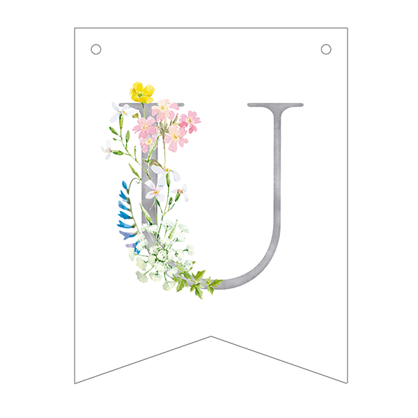 Letra U flores da primavera
