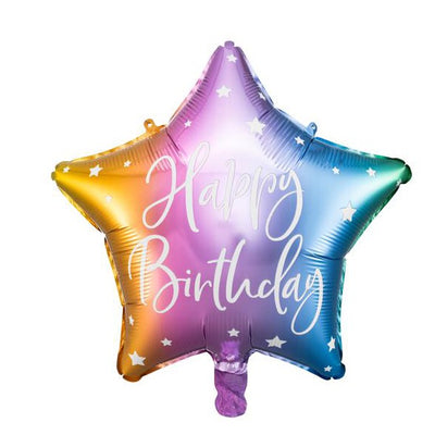 Happy Birthday unicorn mix star foil balloon