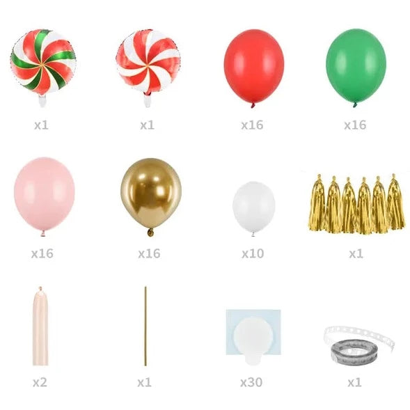 Candy Christmas balloon garland DIY kit