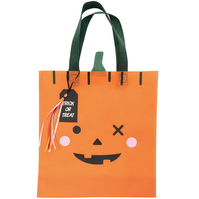Pumpkin trick or treat bag with decoration