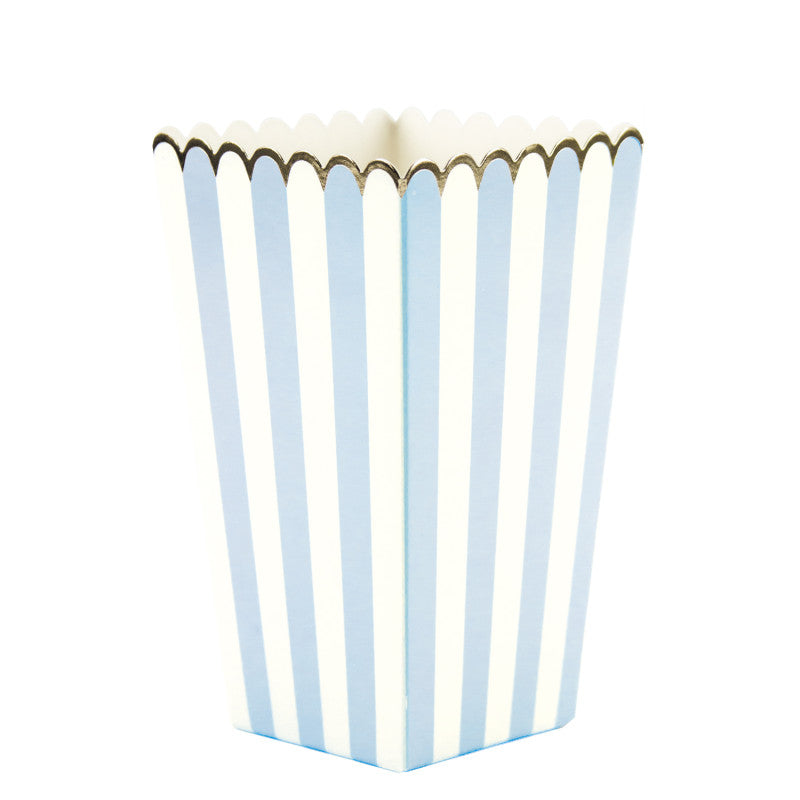 Light blue striped popcorn box / 8 units.