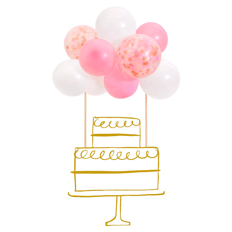 Cake topper Balloons Pink