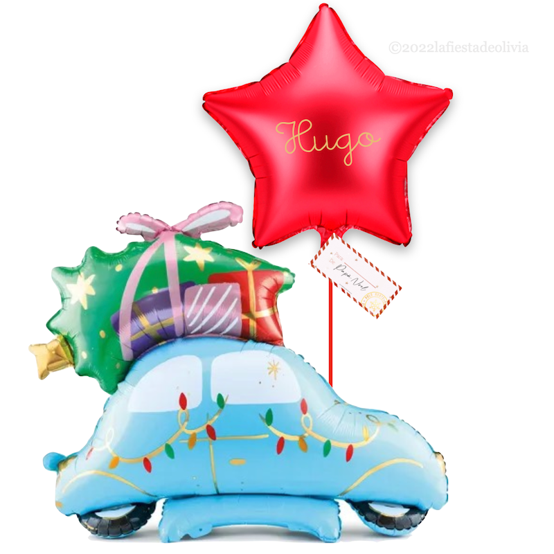 Set deco Christmas Car and star inflated with helium<br> (only Barcelona and Madrid)