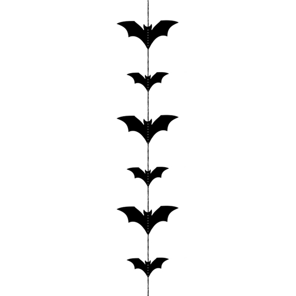 Guirnaldas murciélagos negros brillantes Halloween