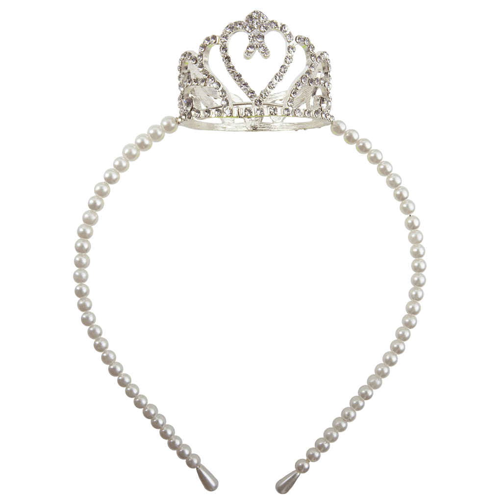 Diadema perlas con corona de princesa