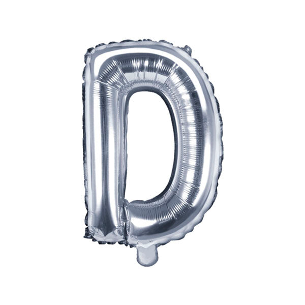 Small silver foil letter balloon
