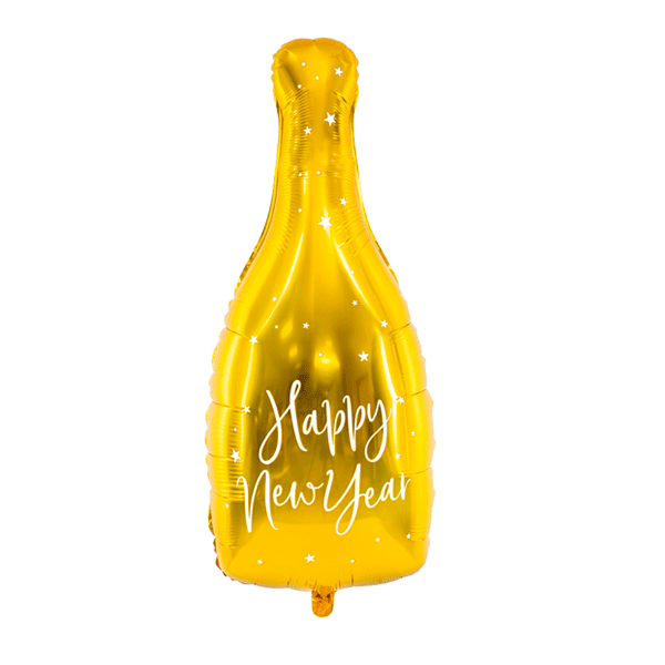 Globo botella Happy New Year dorado XL