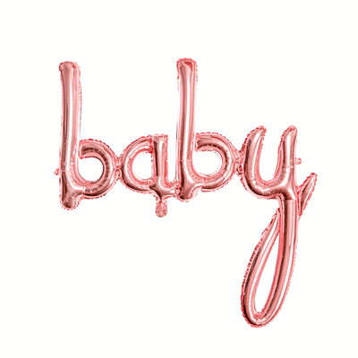 Balloon Baby calligraphy rose gold