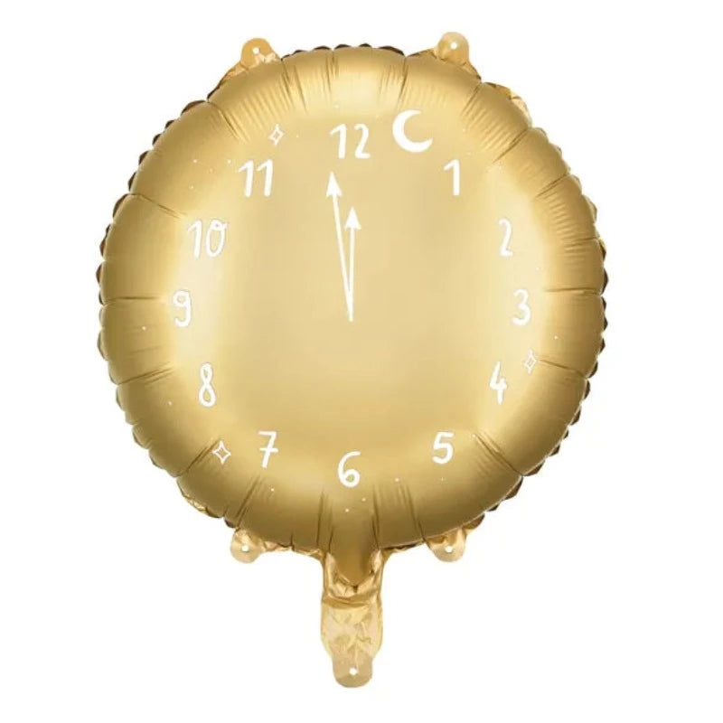 Balão relógio dourado para a Noite de Ano Novo